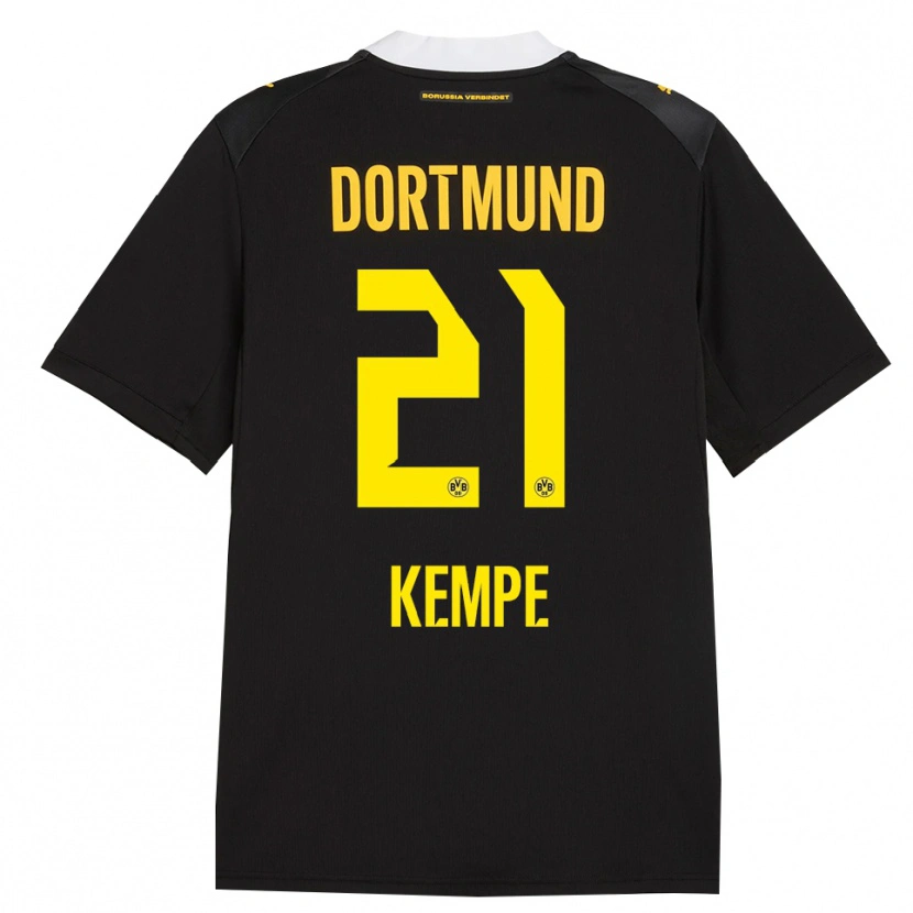 Danxen Damen Frederike Kempe #21 Schwarz Rot Gelb Auswärtstrikot Trikot 2026/27 T-Shirt