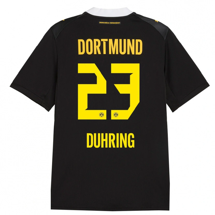 Danxen Damen Marc Niclas Duhring #23 Schwarz Rot Gelb Auswärtstrikot Trikot 2026/27 T-Shirt