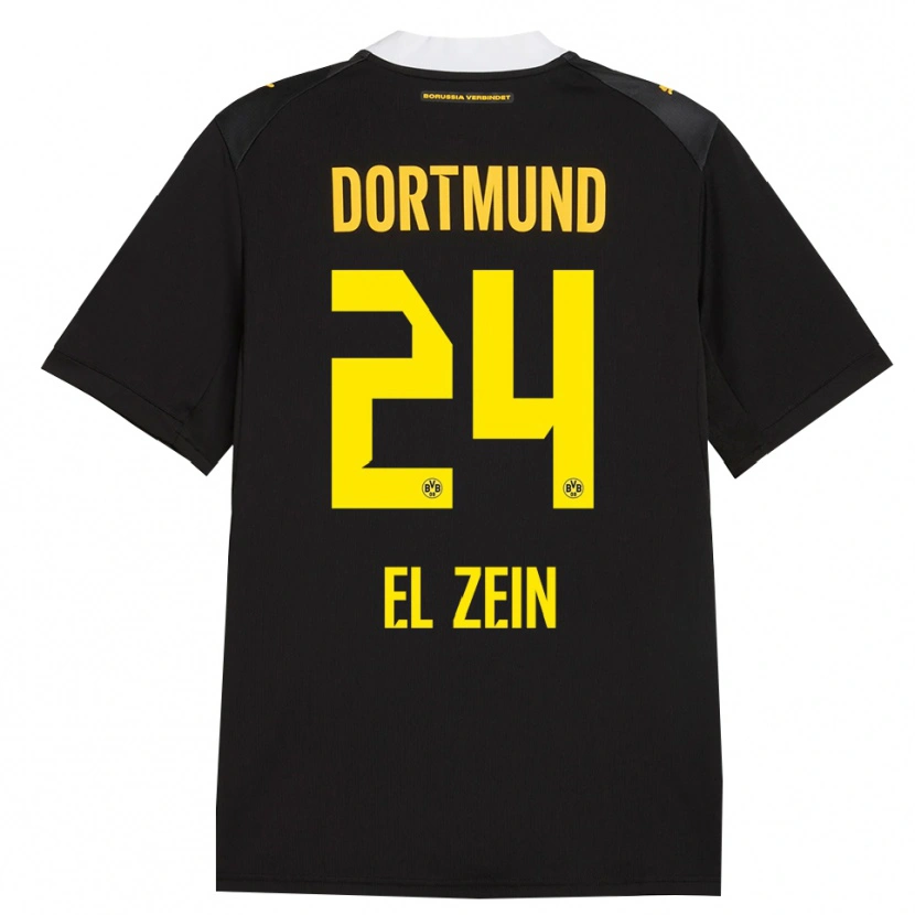 Danxen Damen Abu-Bekir Omer El-Zein #24 Schwarz Rot Gelb Auswärtstrikot Trikot 2026/27 T-Shirt