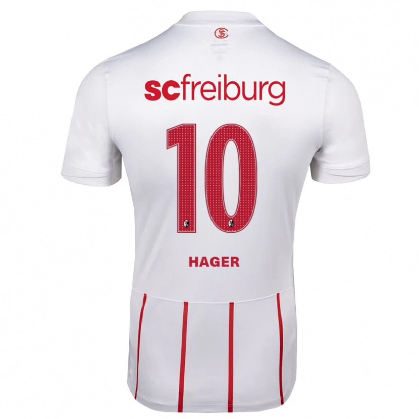 Danxen Damen Marc Hager #10 Weiß Rot Gelb Auswärtstrikot Trikot 2026/27 T-Shirt