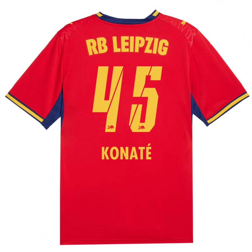 Danxen Damen Samba Konaté #45 Rot Gelb Königsblau Auswärtstrikot Trikot 2026/27 T-Shirt