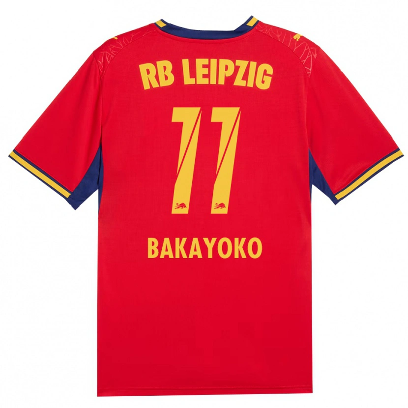 Danxen Damen Johan Bakayoko #11 Rot Gelb Königsblau Auswärtstrikot Trikot 2026/27 T-Shirt