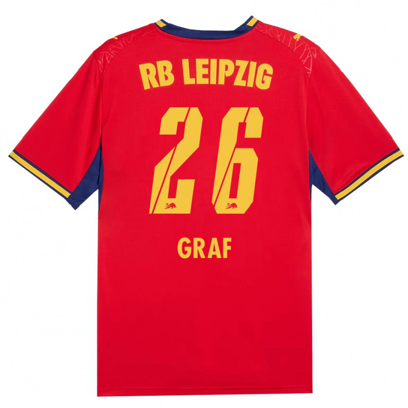 Danxen Damen Luca Maria Graf #26 Rot Gelb Königsblau Auswärtstrikot Trikot 2026/27 T-Shirt