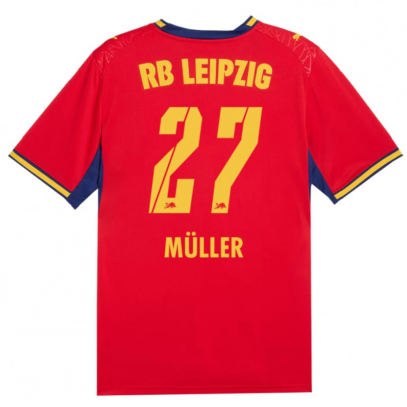 Danxen Damen Marlene Müller #27 Rot Gelb Königsblau Auswärtstrikot Trikot 2026/27 T-Shirt