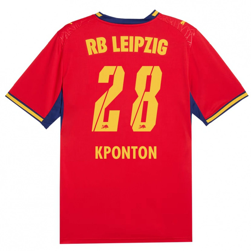 Danxen Damen Marwan Kponton #28 Rot Gelb Königsblau Auswärtstrikot Trikot 2026/27 T-Shirt