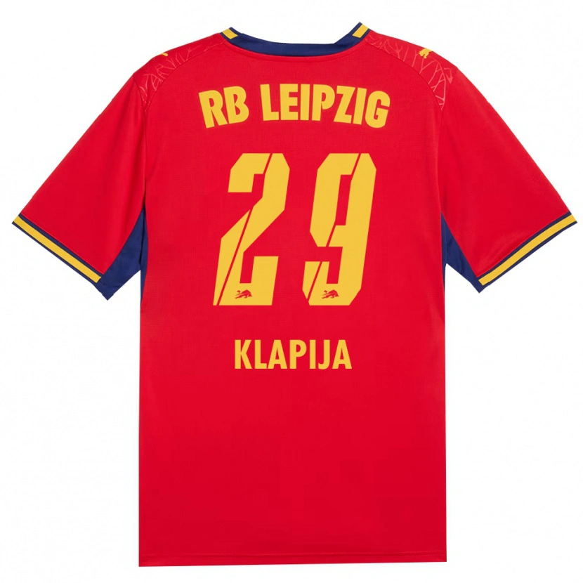 Danxen Damen Din Klapija #29 Rot Gelb Königsblau Auswärtstrikot Trikot 2026/27 T-Shirt