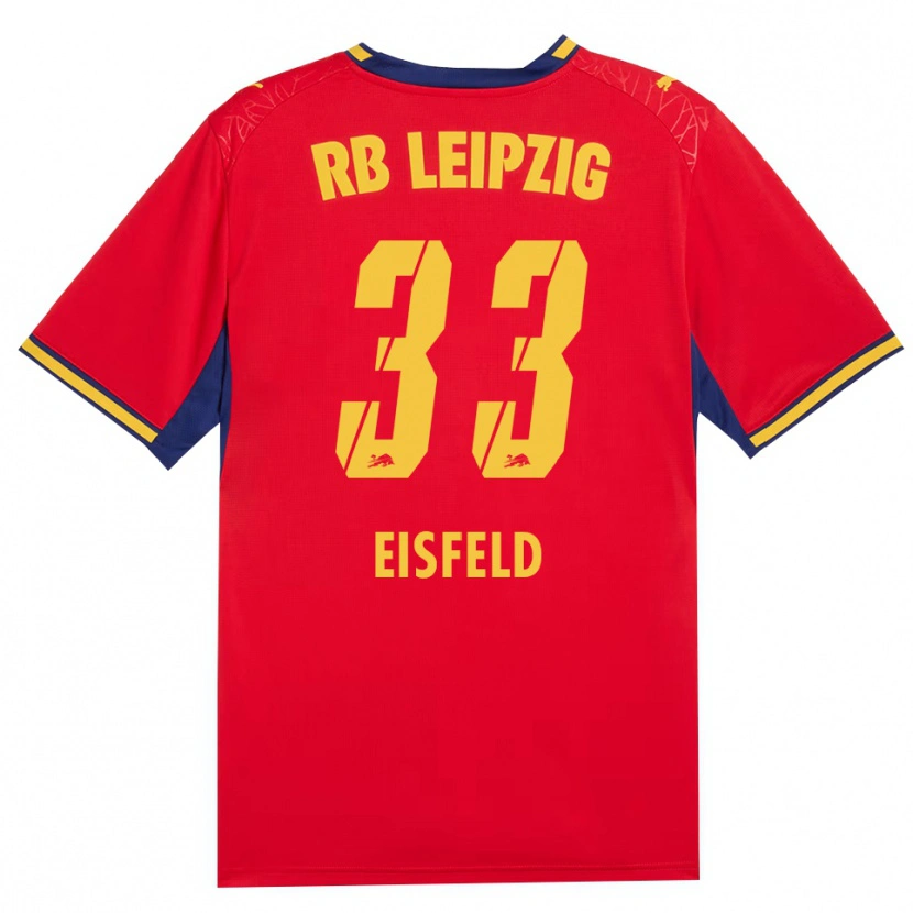 Danxen Damen Tom Eisfeld #33 Rot Gelb Königsblau Auswärtstrikot Trikot 2026/27 T-Shirt