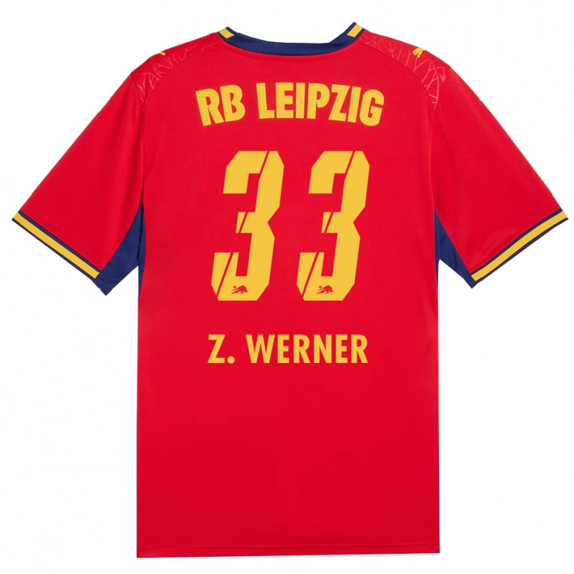 Danxen Damen Zoé Werner #33 Rot Gelb Königsblau Auswärtstrikot Trikot 2026/27 T-Shirt