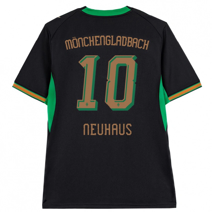 Danxen Damen Florian Neuhaus #10 Schwarz Orange Grün Braun Auswärtstrikot Trikot 2026/27 T-Shirt
