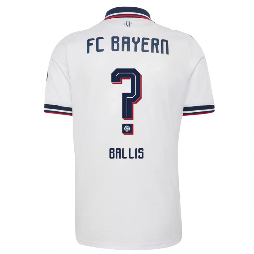 Danxen Damen Benjamin Ballis #0 Weiß Grau Rot Auswärtstrikot Trikot 2026/27 T-Shirt