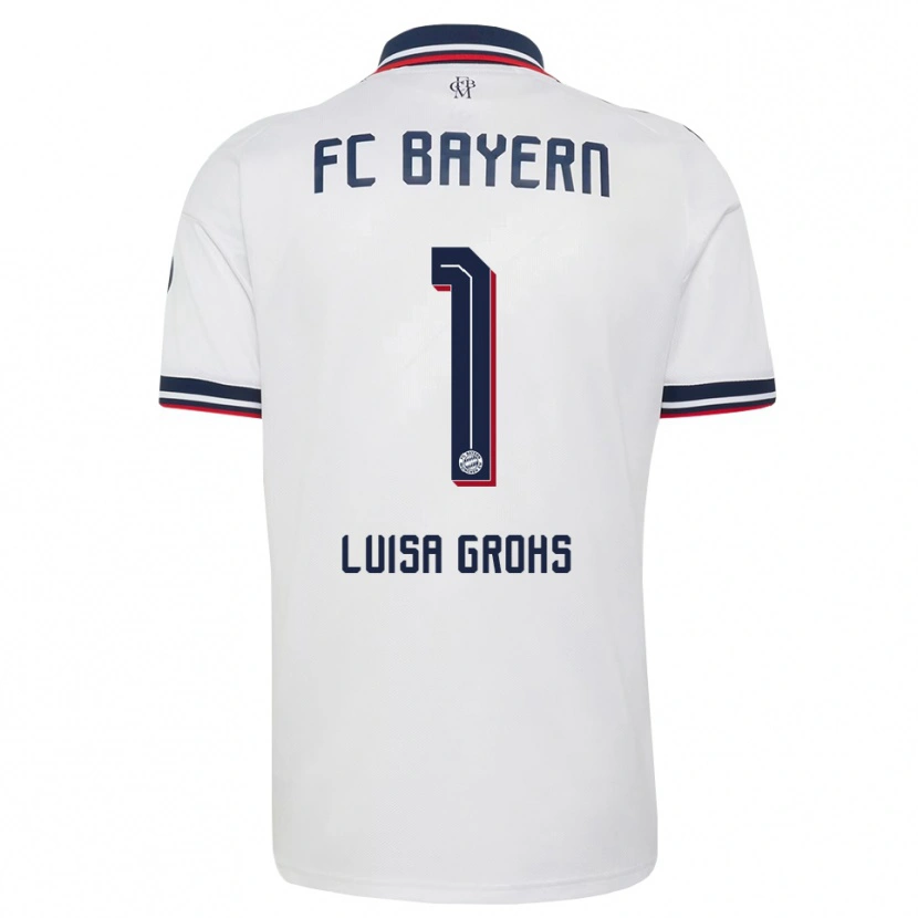 Danxen Damen Maria Luisa Grohs #1 Weiß Grau Rot Auswärtstrikot Trikot 2026/27 T-Shirt