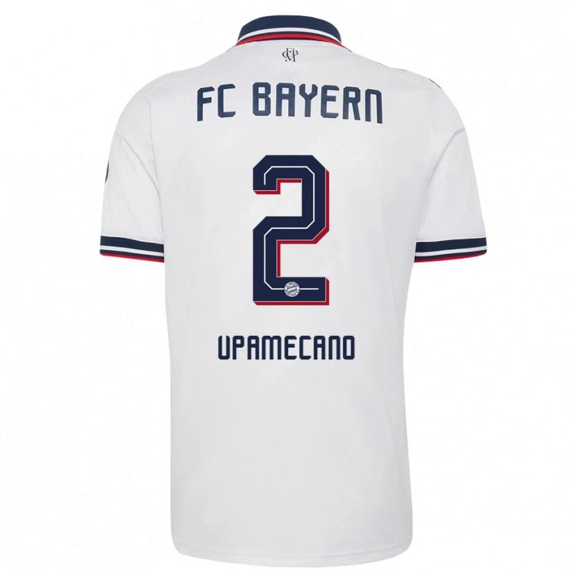 Danxen Damen Dayot Upamecano #2 Weiß Grau Rot Auswärtstrikot Trikot 2026/27 T-Shirt