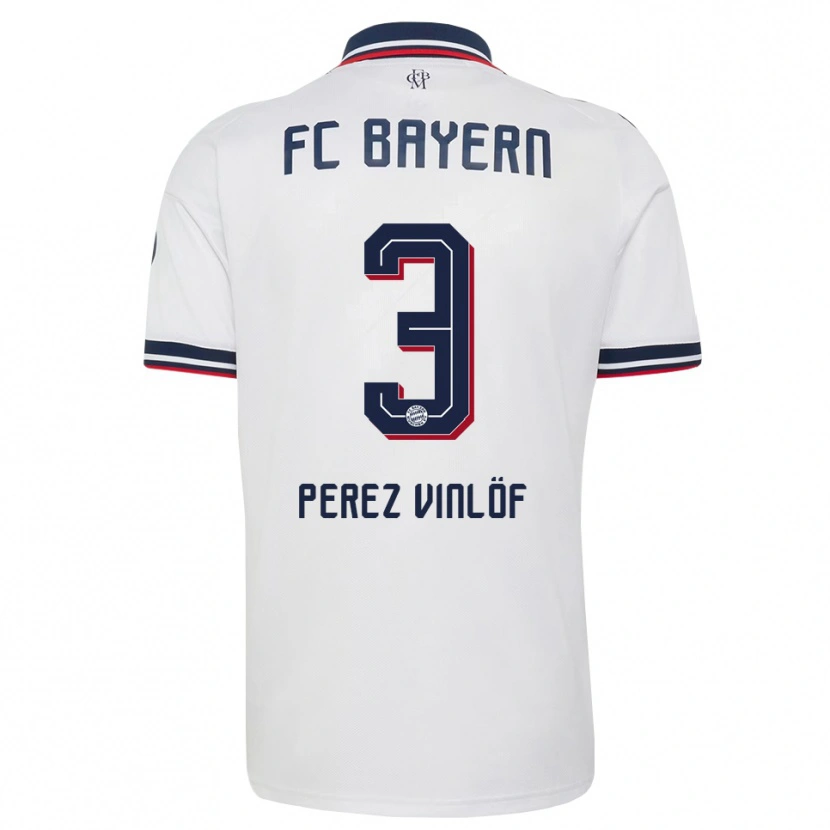 Danxen Damen Matteo Perez Vinlöf #3 Weiß Grau Rot Auswärtstrikot Trikot 2026/27 T-Shirt
