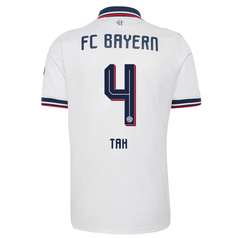Danxen Damen Jonathan Tah #4 Weiß Grau Rot Auswärtstrikot Trikot 2026/27 T-Shirt