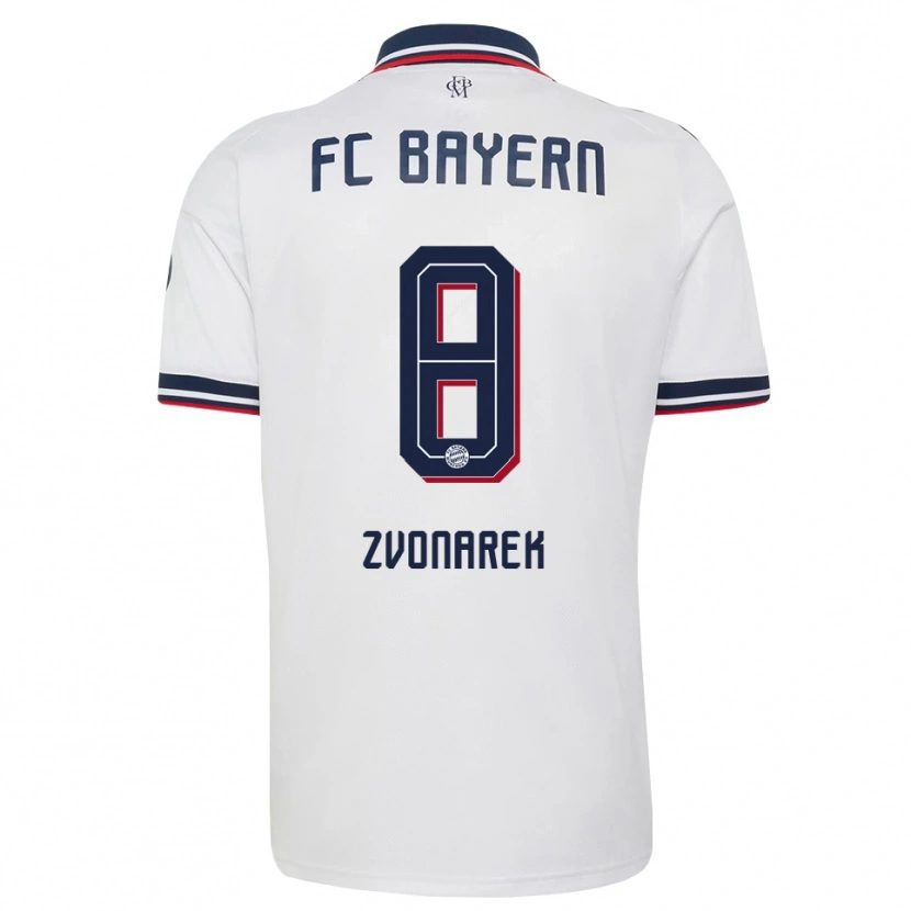 Danxen Damen Lovro Zvonarek #8 Weiß Grau Rot Auswärtstrikot Trikot 2026/27 T-Shirt
