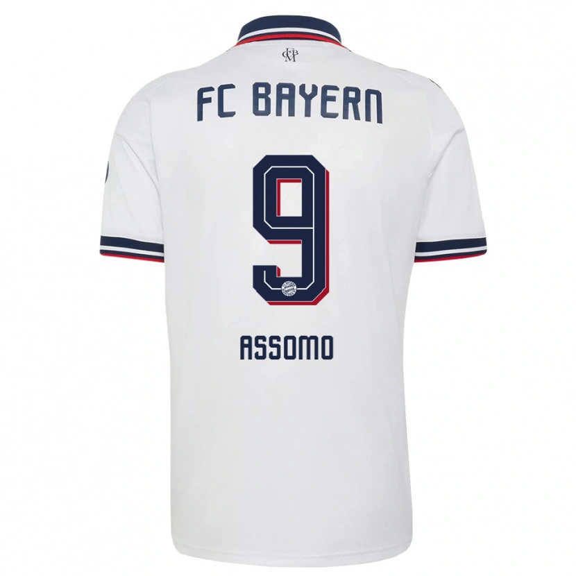 Danxen Damen Bastian Assomo #9 Weiß Grau Rot Auswärtstrikot Trikot 2026/27 T-Shirt