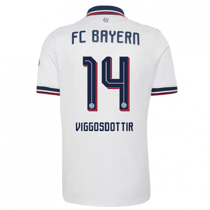 Danxen Damen Glodis Perla Viggosdottir #14 Weiß Grau Rot Auswärtstrikot Trikot 2026/27 T-Shirt