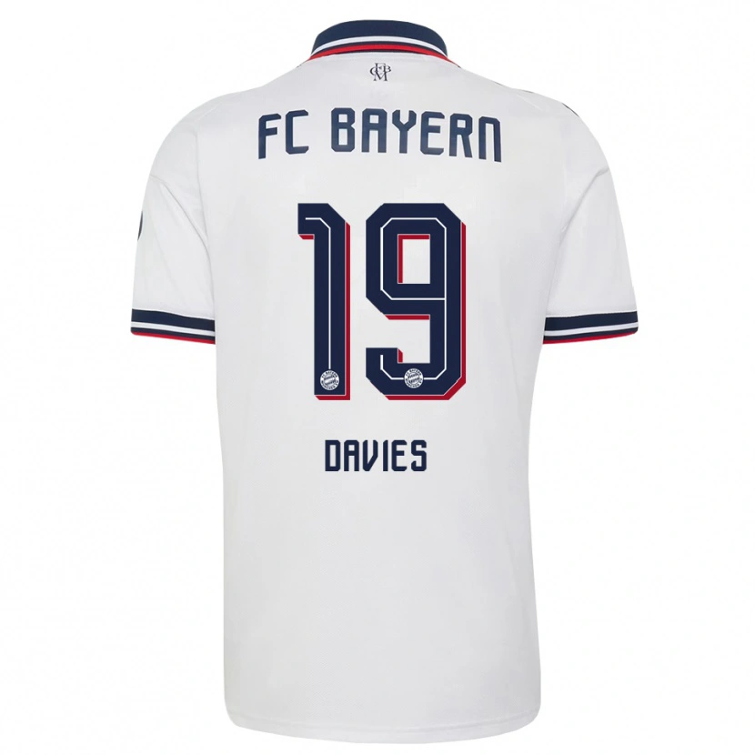 Danxen Damen Alphonso Davies #19 Weiß Grau Rot Auswärtstrikot Trikot 2026/27 T-Shirt