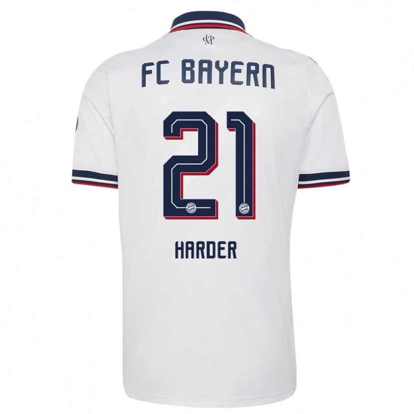 Danxen Damen Pernille Harder #21 Weiß Grau Rot Auswärtstrikot Trikot 2026/27 T-Shirt