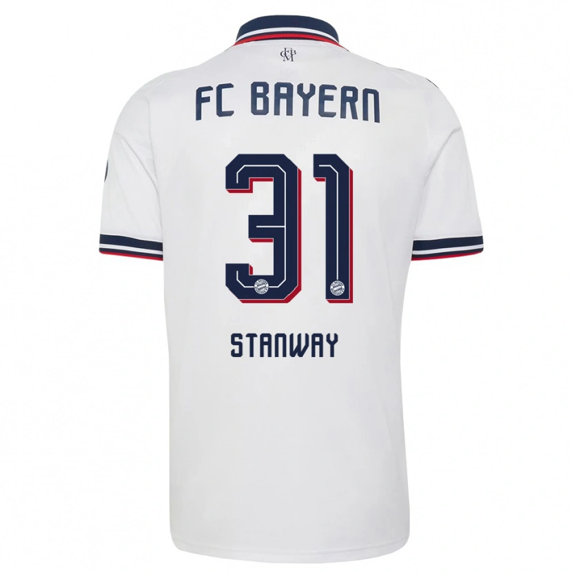 Danxen Damen Georgia Stanway #31 Weiß Grau Rot Auswärtstrikot Trikot 2026/27 T-Shirt