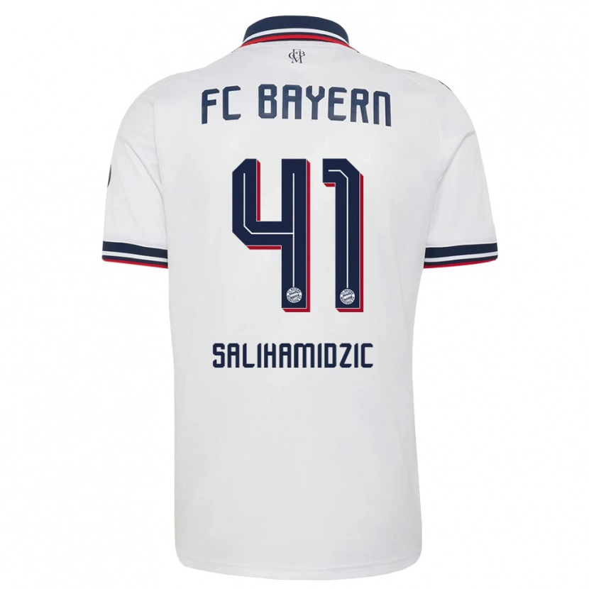 Danxen Damen Nick Salihamidzic #41 Weiß Grau Rot Auswärtstrikot Trikot 2026/27 T-Shirt