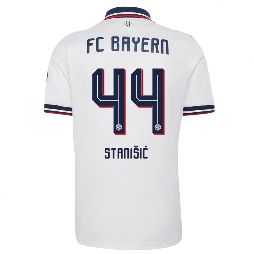 Danxen Damen Josip Stanisic #44 Weiß Grau Rot Auswärtstrikot Trikot 2026/27 T-Shirt