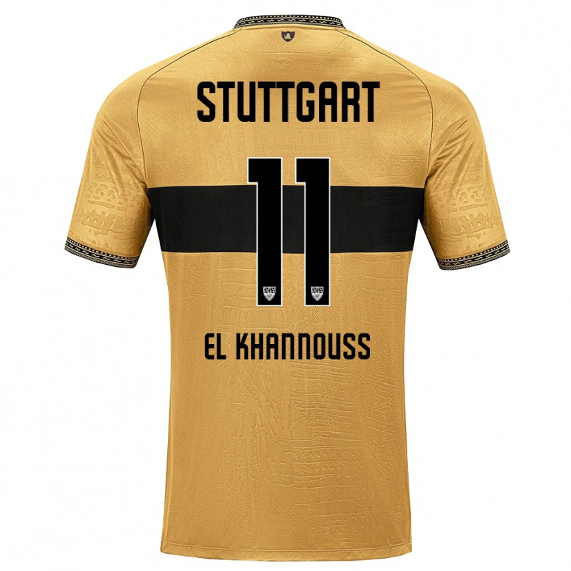 Danxen Damen Bilal El Khannouss #11 Braun Schwarz Weiß Auswärtstrikot Trikot 2026/27 T-Shirt