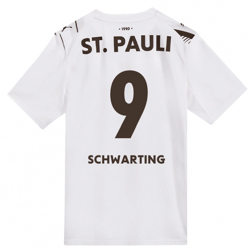 Danxen Damen Dominik Schwarting #9 Kaffee Weiß Rot Auswärtstrikot Trikot 2026/27 T-Shirt