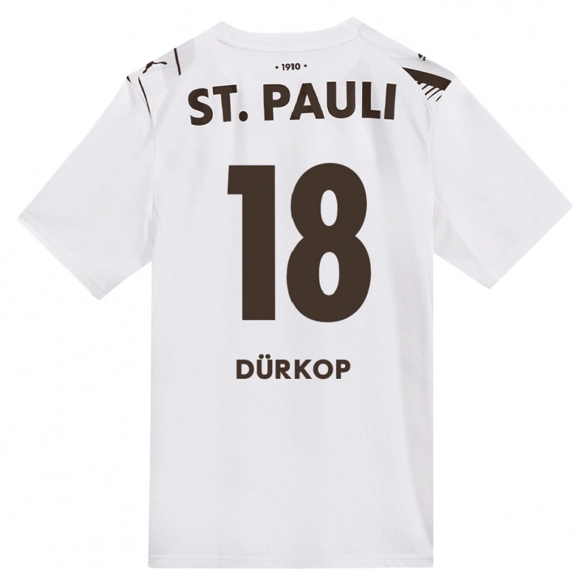 Danxen Damen Paul Dürkop #18 Kaffee Weiß Rot Auswärtstrikot Trikot 2026/27 T-Shirt