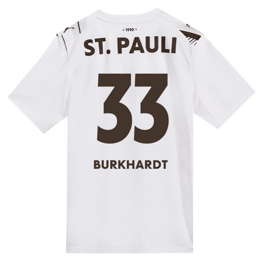 Danxen Damen Jannik Burkhardt #33 Kaffee Weiß Rot Auswärtstrikot Trikot 2026/27 T-Shirt