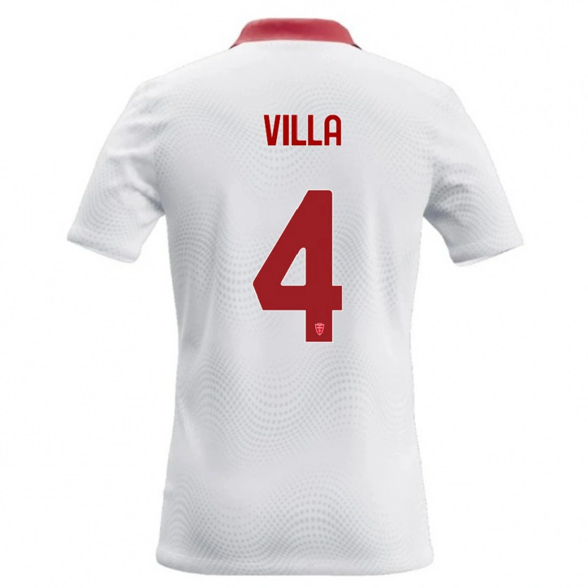 Danxen Damen Manuel Villa #4 Weiß Rot Auswärtstrikot Trikot 2026/27 T-Shirt