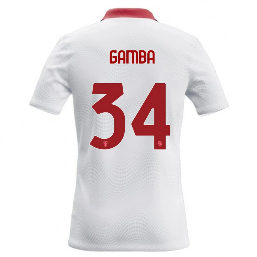 Danxen Damen Alberto Gamba #34 Weiß Rot Auswärtstrikot Trikot 2026/27 T-Shirt