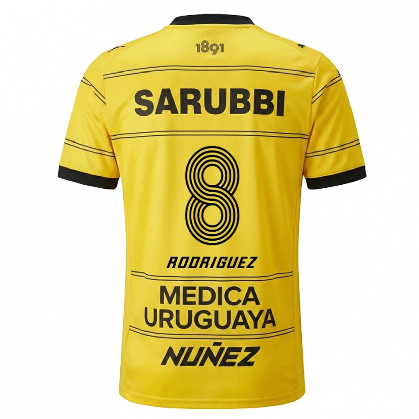 Danxen Damen Sebastián Rodríguez #8 Gelb Schwarz Auswärtstrikot Trikot 2026/27 T-Shirt