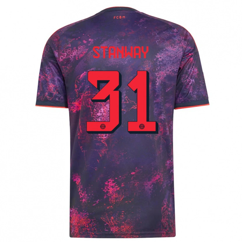 Danxen Damen Georgia Stanway #31 Lila Rot Ausweichtrikot Trikot 2026/27 T-Shirt