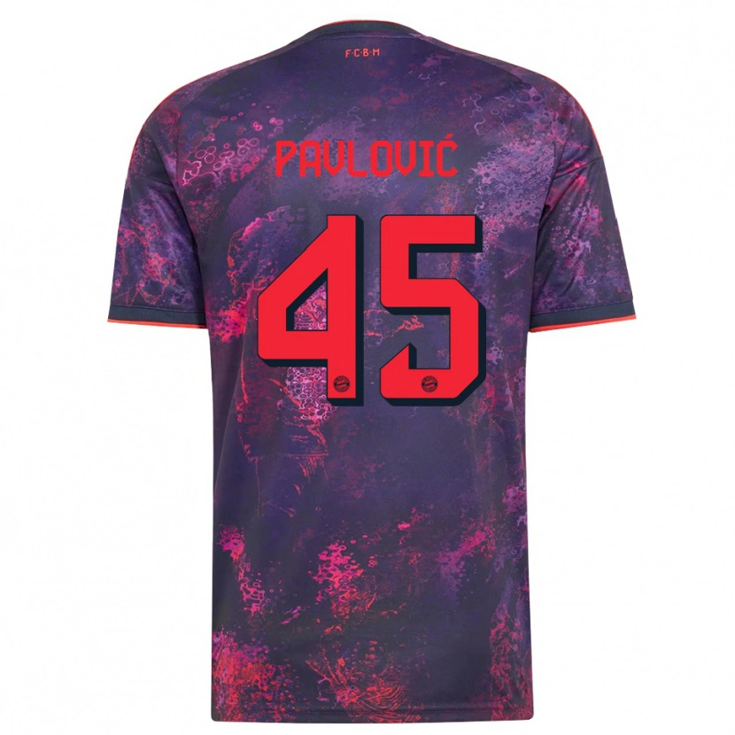 Danxen Damen Aleksandar Pavlovic #45 Lila Rot Ausweichtrikot Trikot 2026/27 T-Shirt