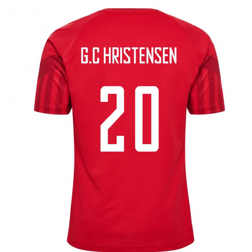 Danxen Damen Dänische Gustav Christensen #20 Rot Heimtrikot Trikot 22-24 T-shirt