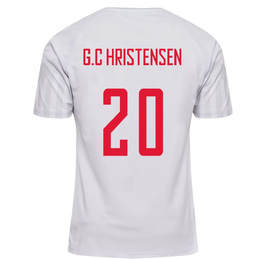 Danxen Damen Dänische Gustav Christensen #20 Weiß Auswärtstrikot Trikot 22-24 T-shirt