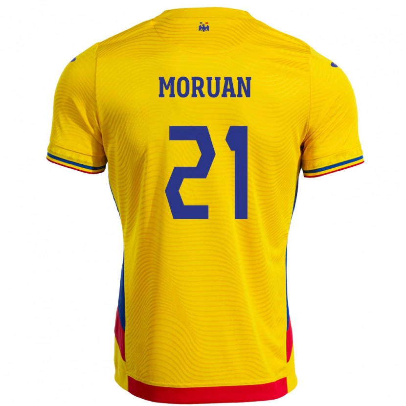 Danxen Kinder Rumänische Olimpiu Moruţan #21 Gelb Heimtrikot Trikot 24-26 T-Shirt