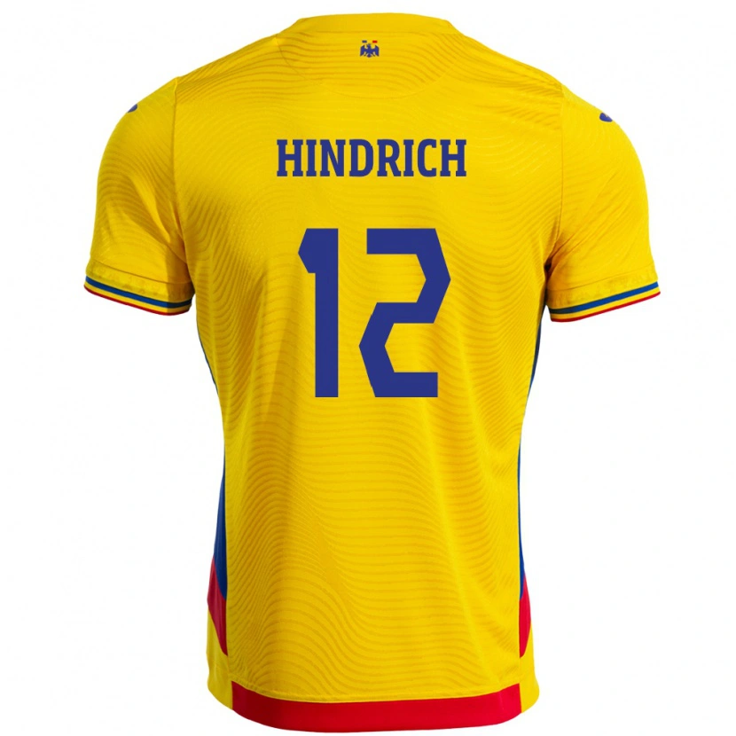 Danxen Kinder Rumänische Otto Hindrich #12 Gelb Heimtrikot Trikot 24-26 T-Shirt