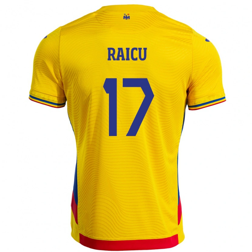 Danxen Kinder Rumänische Alin Raicu #17 Gelb Heimtrikot Trikot 24-26 T-Shirt