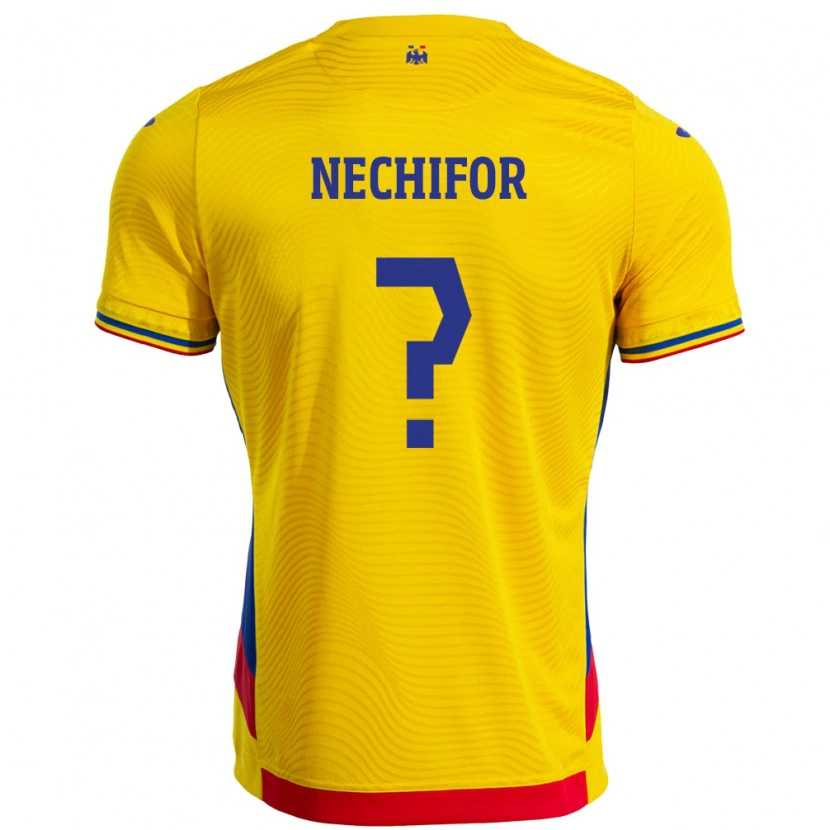 Danxen Kinder Rumänische Dan Nechifor #0 Gelb Heimtrikot Trikot 24-26 T-Shirt
