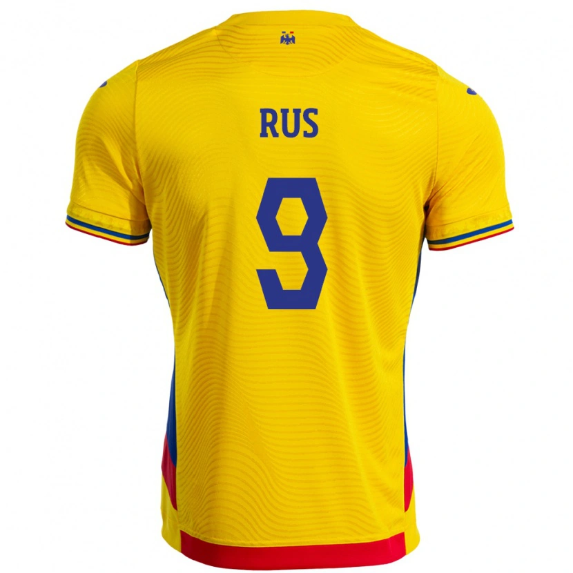 Danxen Kinder Rumänische Laura Rus #9 Gelb Heimtrikot Trikot 24-26 T-Shirt