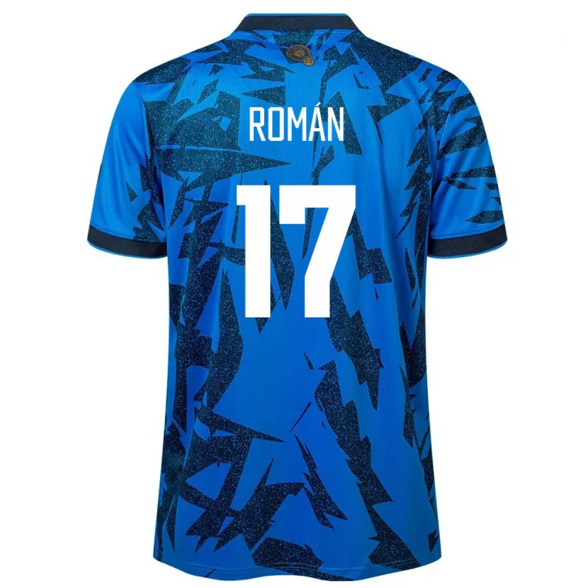 Danxen Kinder El Salvador Kevin Román #17 Blau Heimtrikot Trikot 24-26 T-Shirt