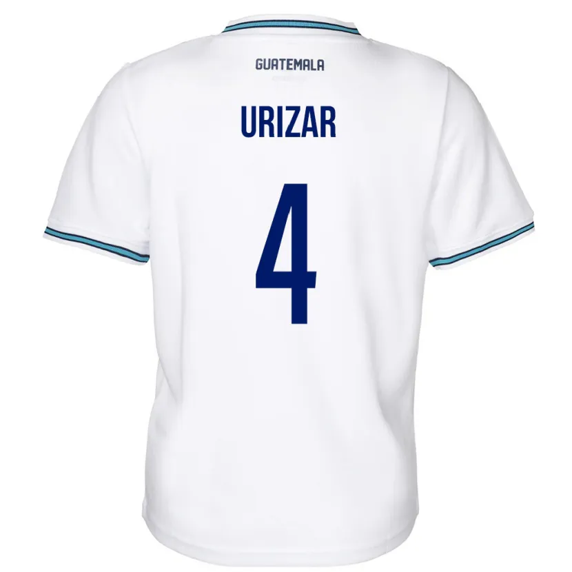 Danxen Kinder Guatemala Jeshua Urizar #4 Weiß Heimtrikot Trikot 24-26 T-Shirt