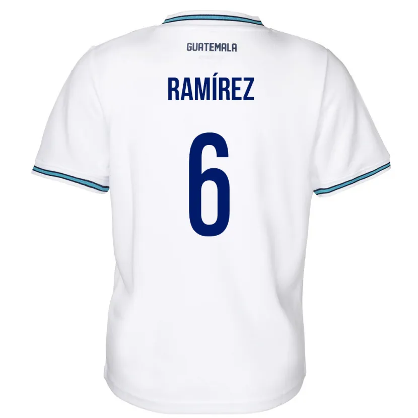 Danxen Kinder Guatemala Kevin Ramírez #6 Weiß Heimtrikot Trikot 24-26 T-Shirt