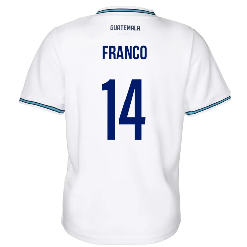 Danxen Kinder Guatemala Jonathan Franco #14 Weiß Heimtrikot Trikot 24-26 T-Shirt