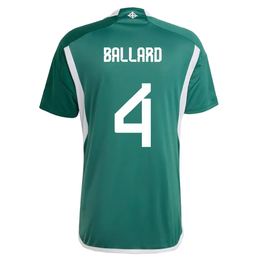 Danxen Kinder Nordirland Daniel Ballard #4 Grün Heimtrikot Trikot 24-26 T-Shirt