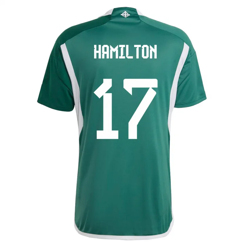 Danxen Kinder Nordirland Caragh Hamilton #17 Grün Heimtrikot Trikot 24-26 T-Shirt