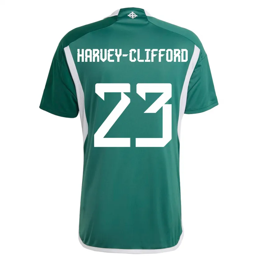 Danxen Kinder Nordirland Maddy Harvey-Clifford #23 Grün Heimtrikot Trikot 24-26 T-Shirt