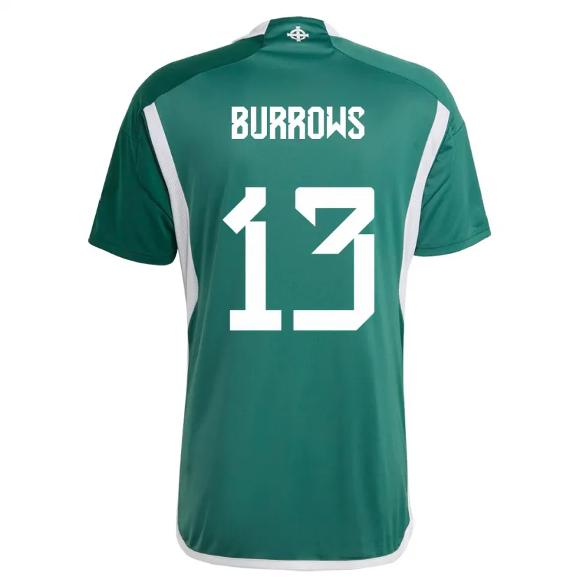 Danxen Kinder Nordirland Kelsie Burrows #13 Grün Heimtrikot Trikot 24-26 T-Shirt